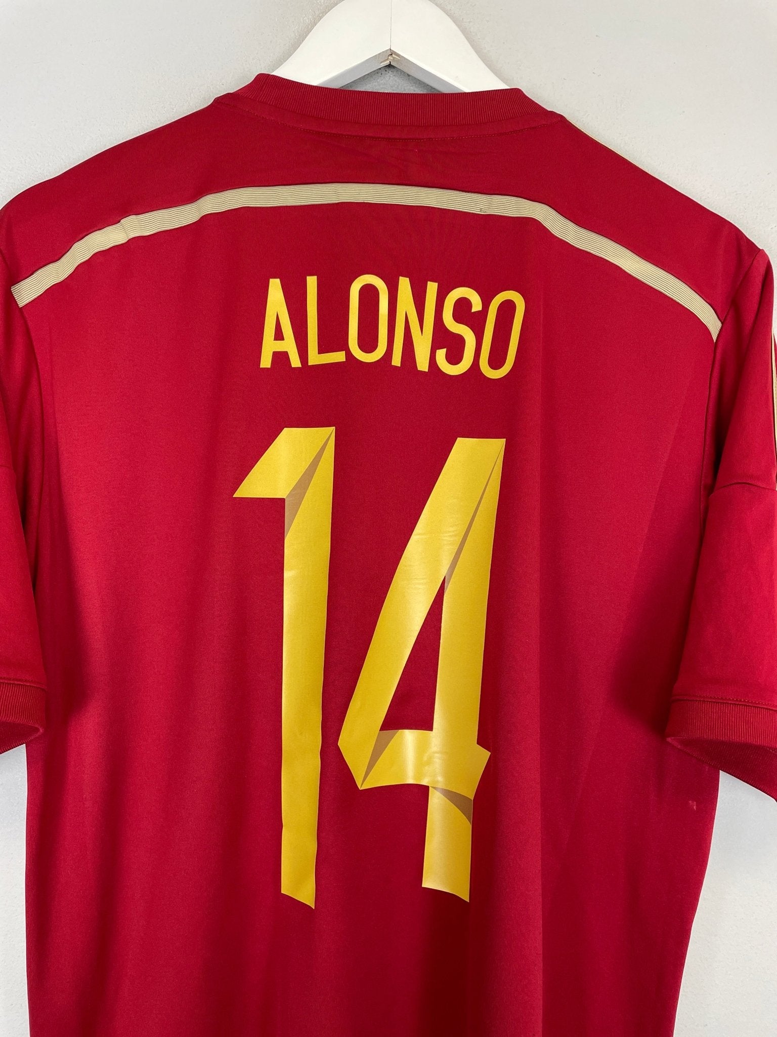 Shop 2014/15 SPAIN ALONSO #14 HOME SHIRT (L) ADIDAS, classic football shirts, vintage football shirts & retro soccer jerseys at Cult Kits