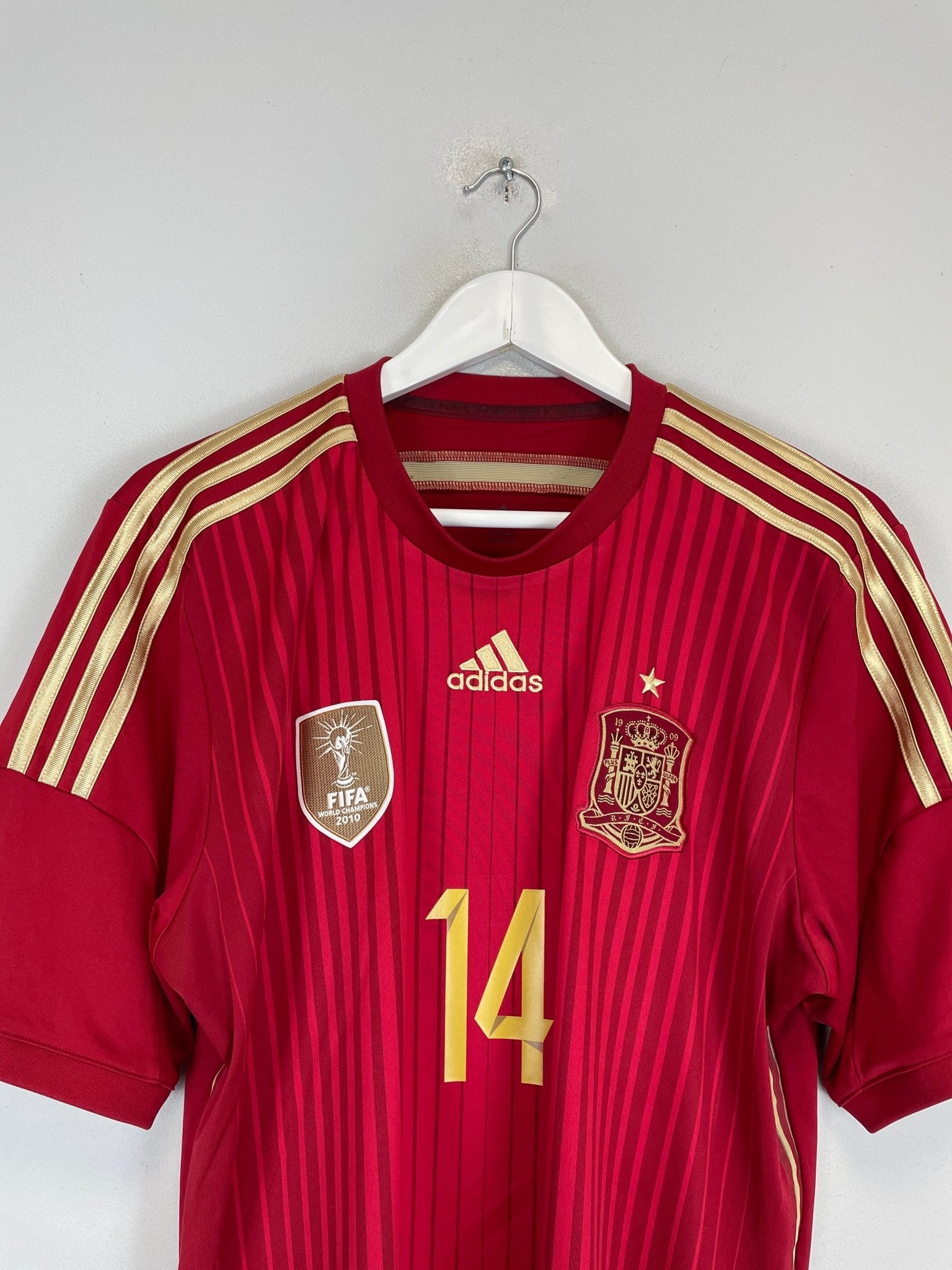 Shop 2014/15 SPAIN ALONSO #14 HOME SHIRT (L) ADIDAS, classic football shirts, vintage football shirts & retro soccer jerseys at Cult Kits