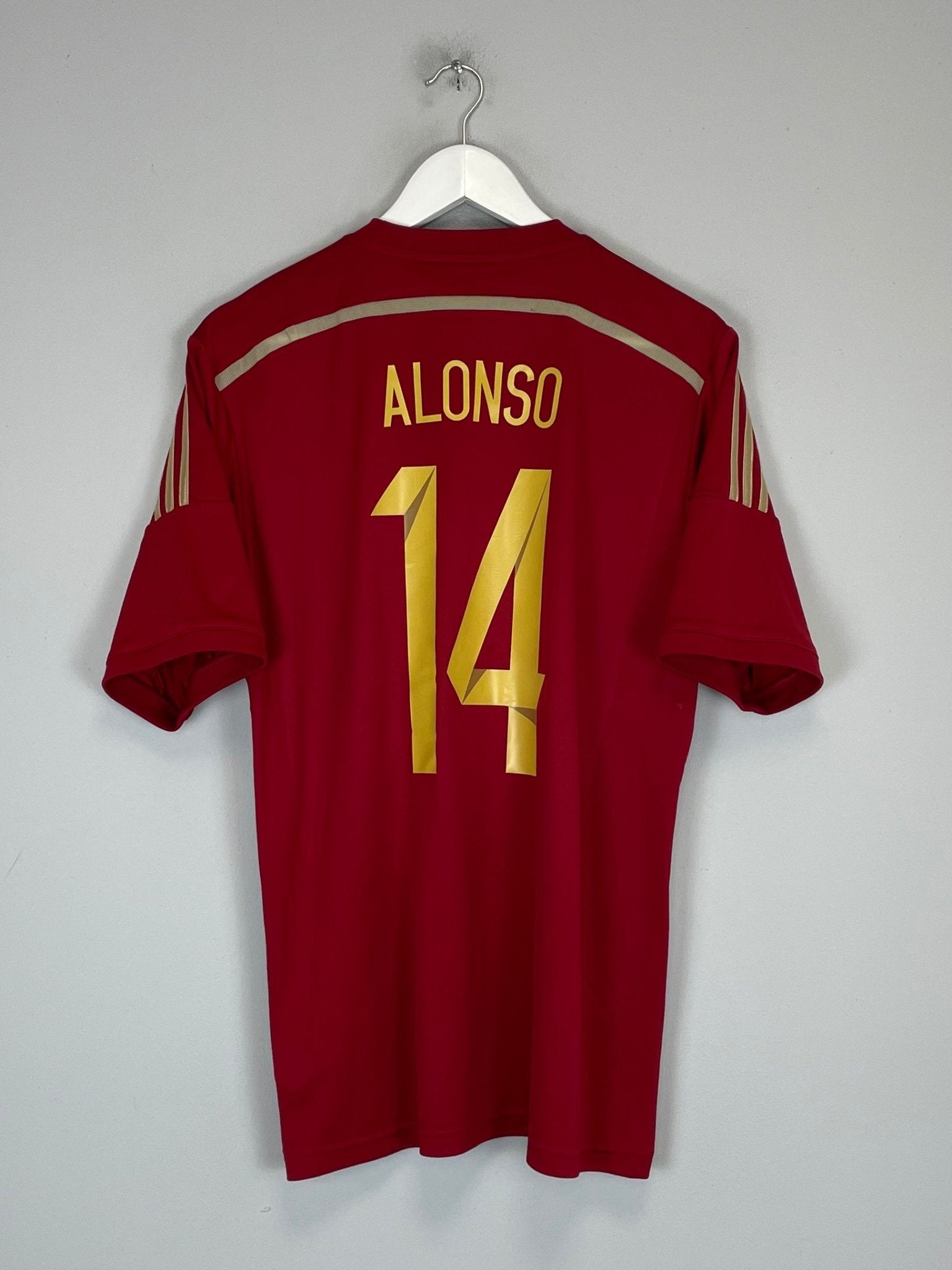 Shop 2014/15 SPAIN ALONSO #14 HOME SHIRT (L) ADIDAS, classic football shirts, vintage football shirts & retro soccer jerseys at Cult Kits