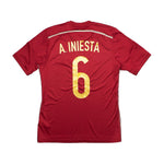 Buy 2014/15 Spain Iniesta 6 Home Shirt (M) Adidas ~ Free worldwide shipping ~ Authentic Vintage Football Shirts from Cult Kits