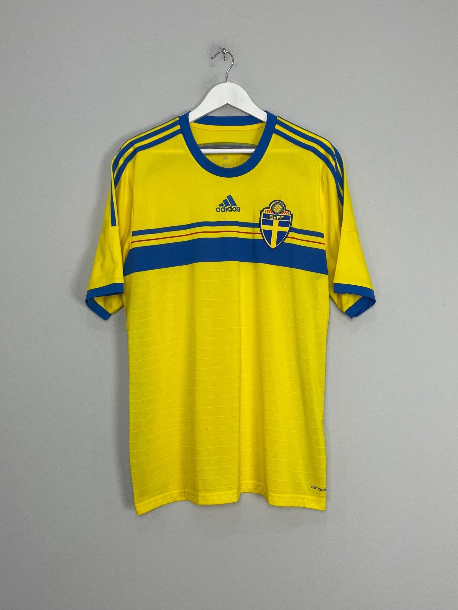 Shop 2014/15 SWEDEN HOME SHIRT (XL) ADIDAS, classic football shirts, vintage football shirts & retro soccer jerseys at Cult Kits