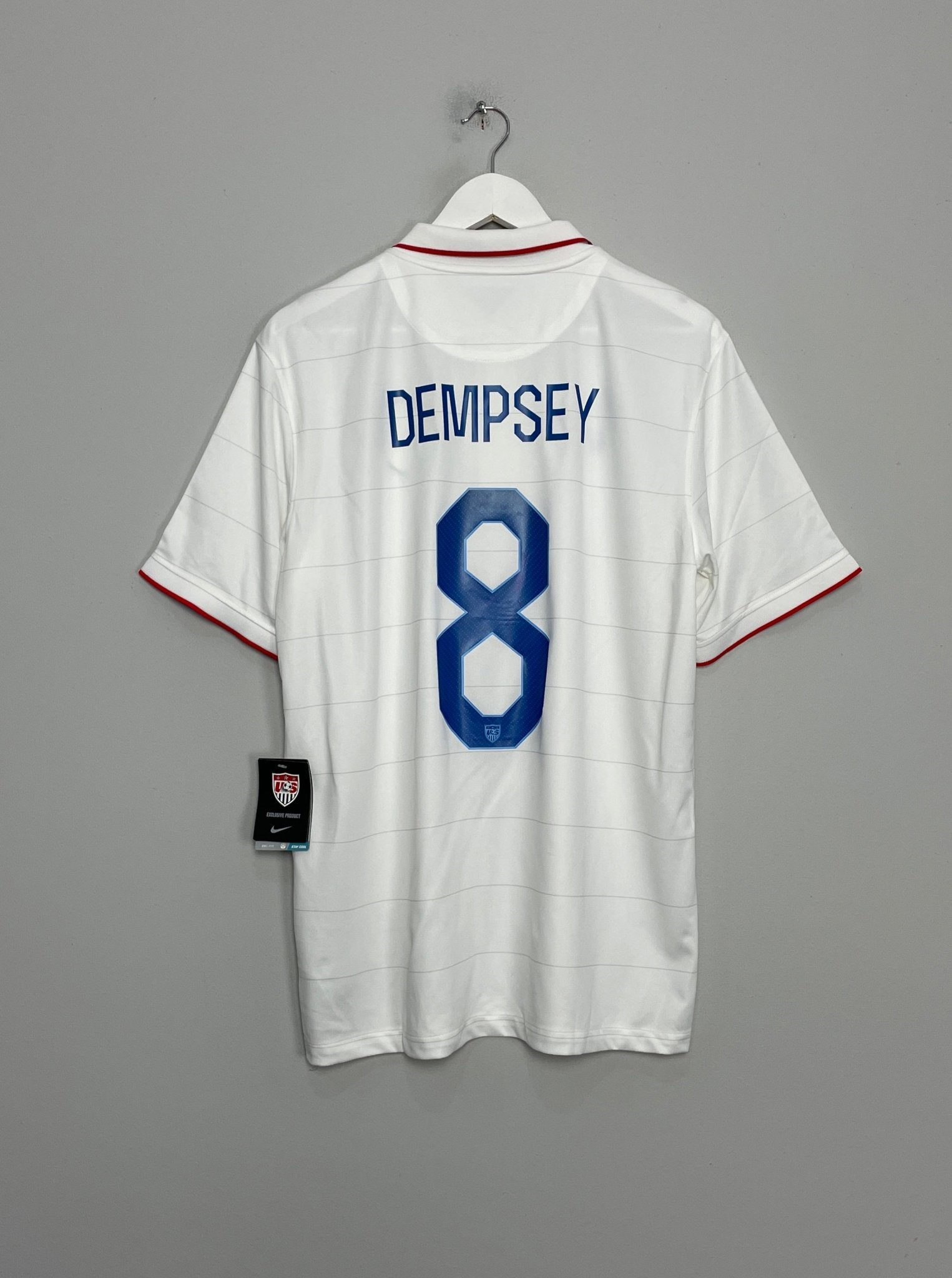 Shop 2014/15 USA DEMPSEY #8 *BNWT* HOME SHIRT (L) NIKE, classic football shirts, vintage football shirts & retro soccer jerseys at Cult Kits