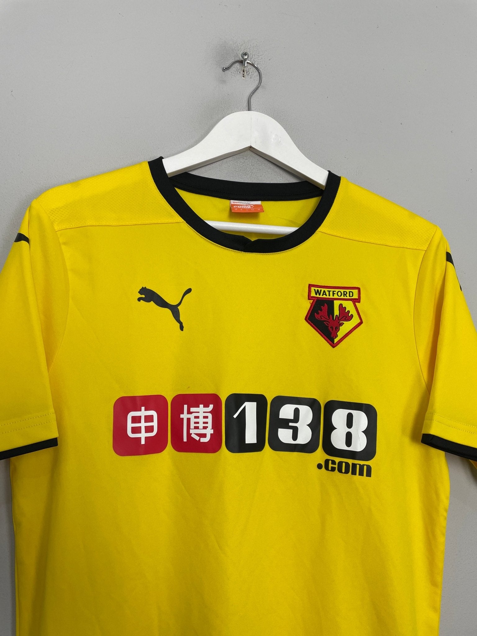 Shop 2014/15 WATFORD HOME SHIRT (M) PUMA, classic football shirts, vintage football shirts & retro soccer jerseys at Cult Kits