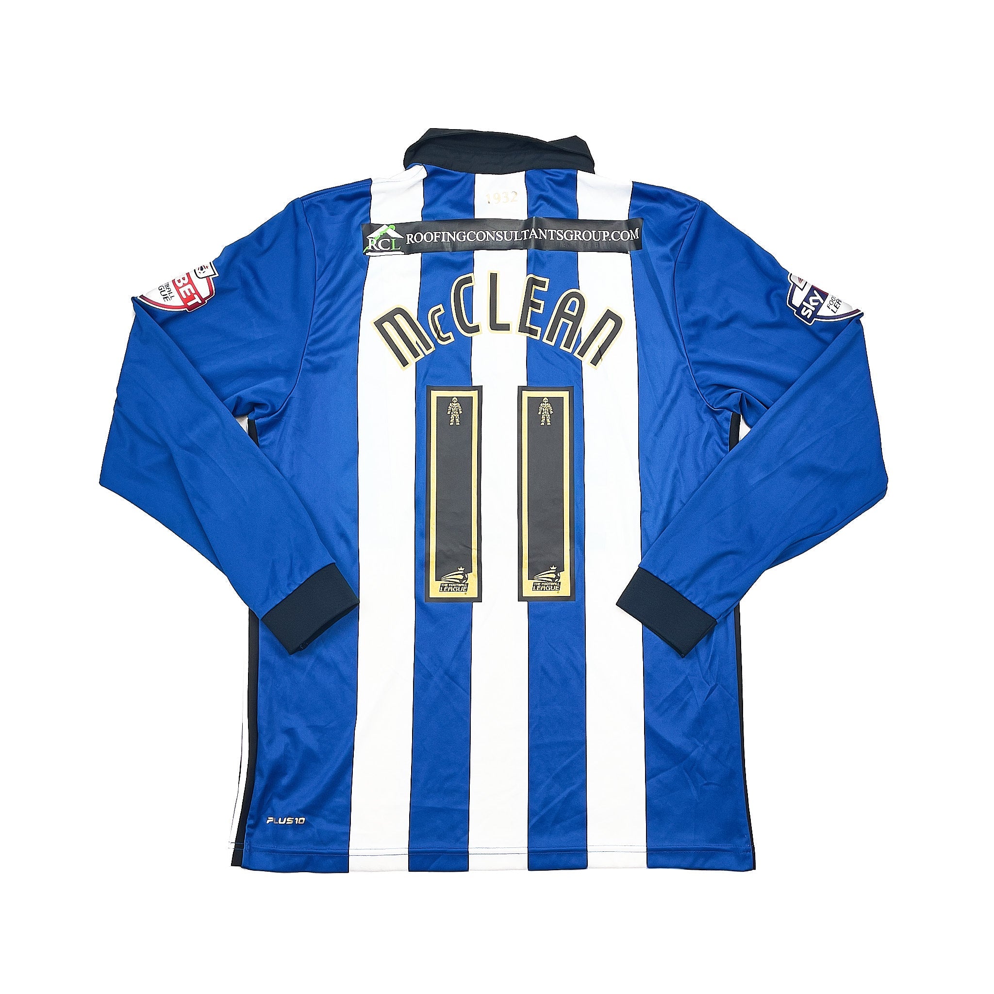 2014 15 Wigan Mclean #11 *Match Issue* L S Home Shirt Mi Fit