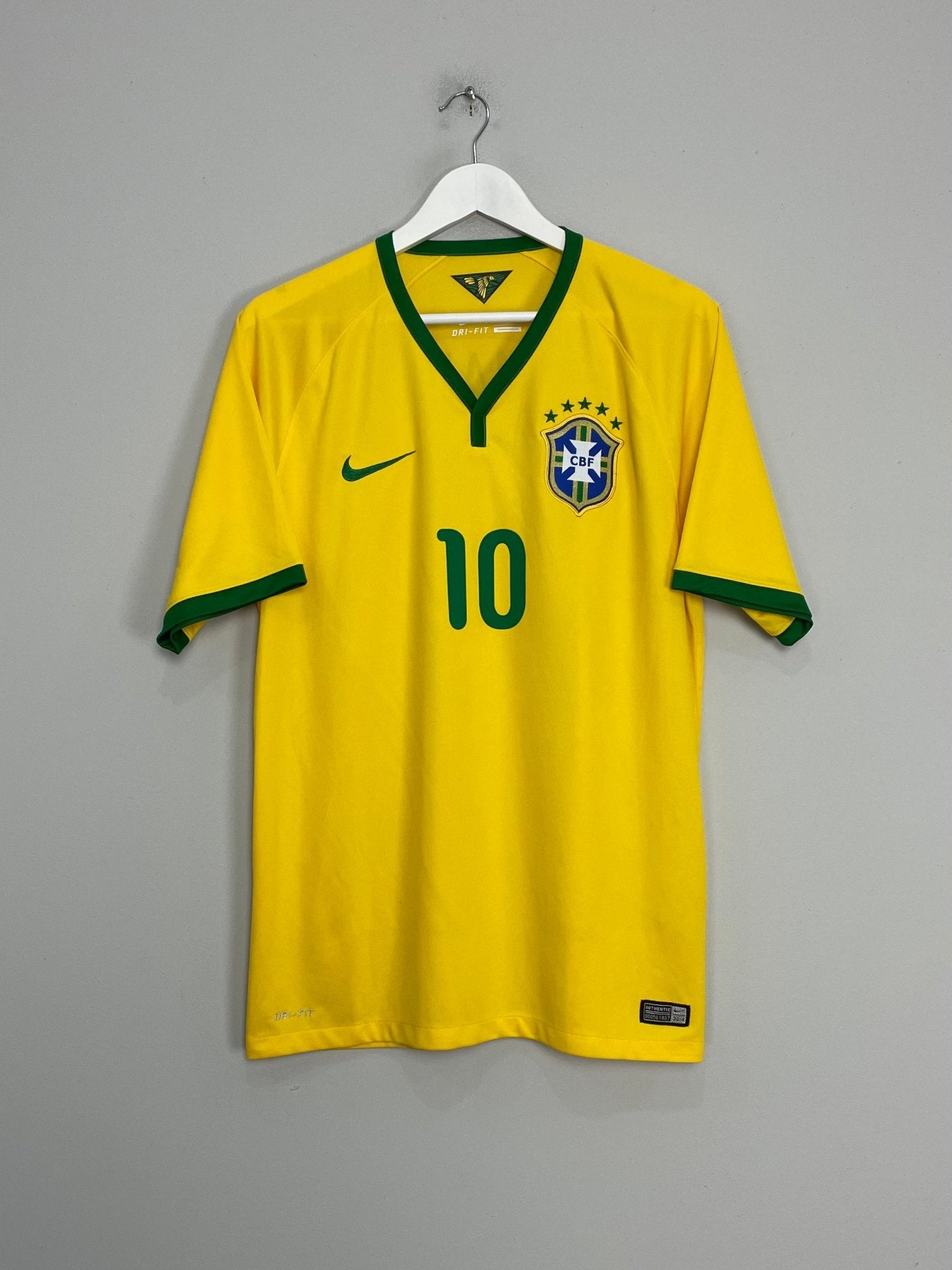 Shop 2014/16 BRAZIL NEYMAR JR #10 HOME SHIRT (L) NIKE, classic football shirts, vintage football shirts & retro soccer jerseys at Cult Kits