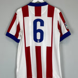 2014/15 ATLETICO MADRID #6 HOME SHIRT (L) NIKE BACK SIX 6 STRIPES