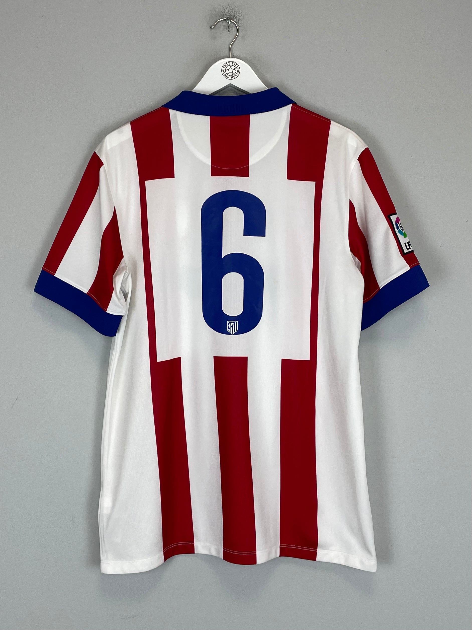 2014/15 ATLETICO MADRID #6 HOME SHIRT (L) NIKE BACK SIX 6 STRIPES