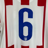 2014/15 ATLETICO MADRID #6 HOME SHIRT (L) NIKE BACK SIX 6 STRIPES CLOSEUP