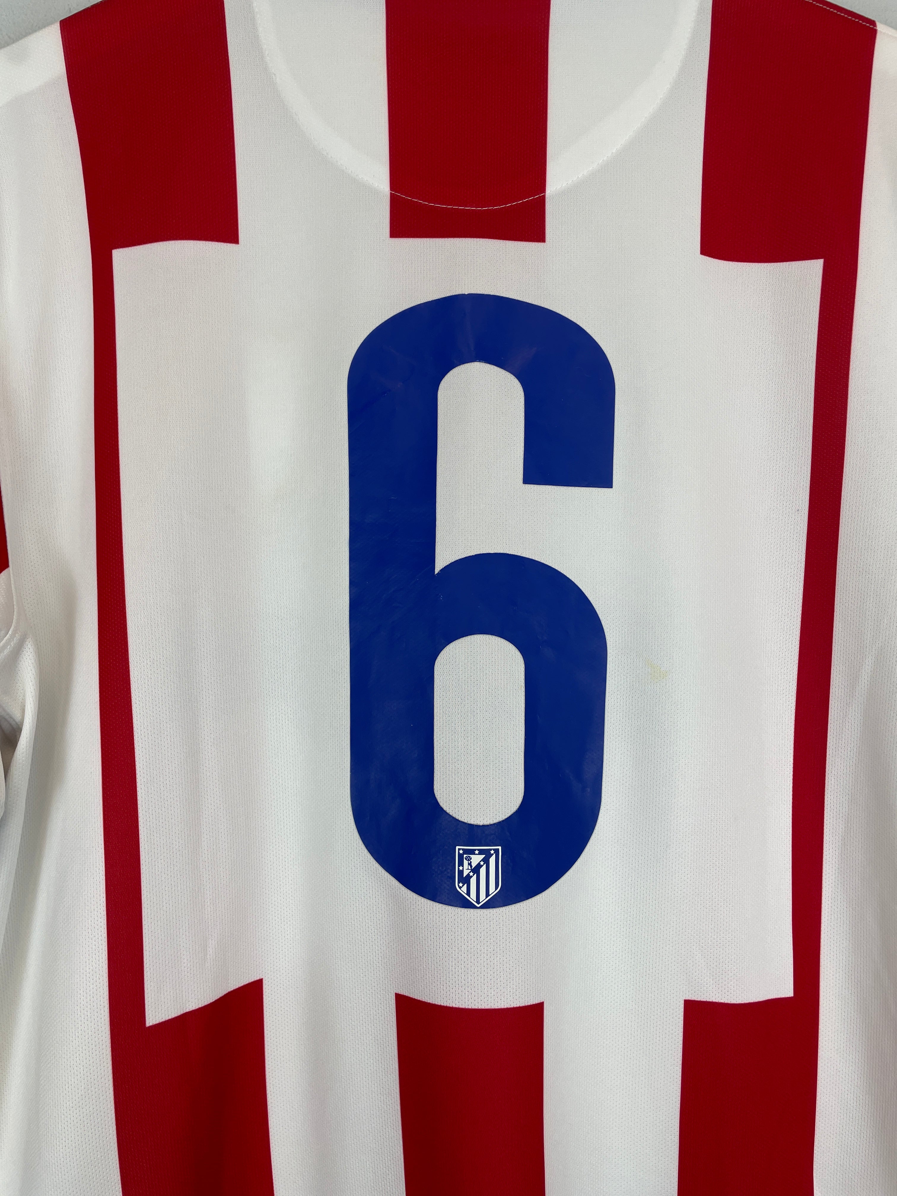 2014/15 ATLETICO MADRID #6 HOME SHIRT (L) NIKE BACK SIX 6 STRIPES CLOSEUP