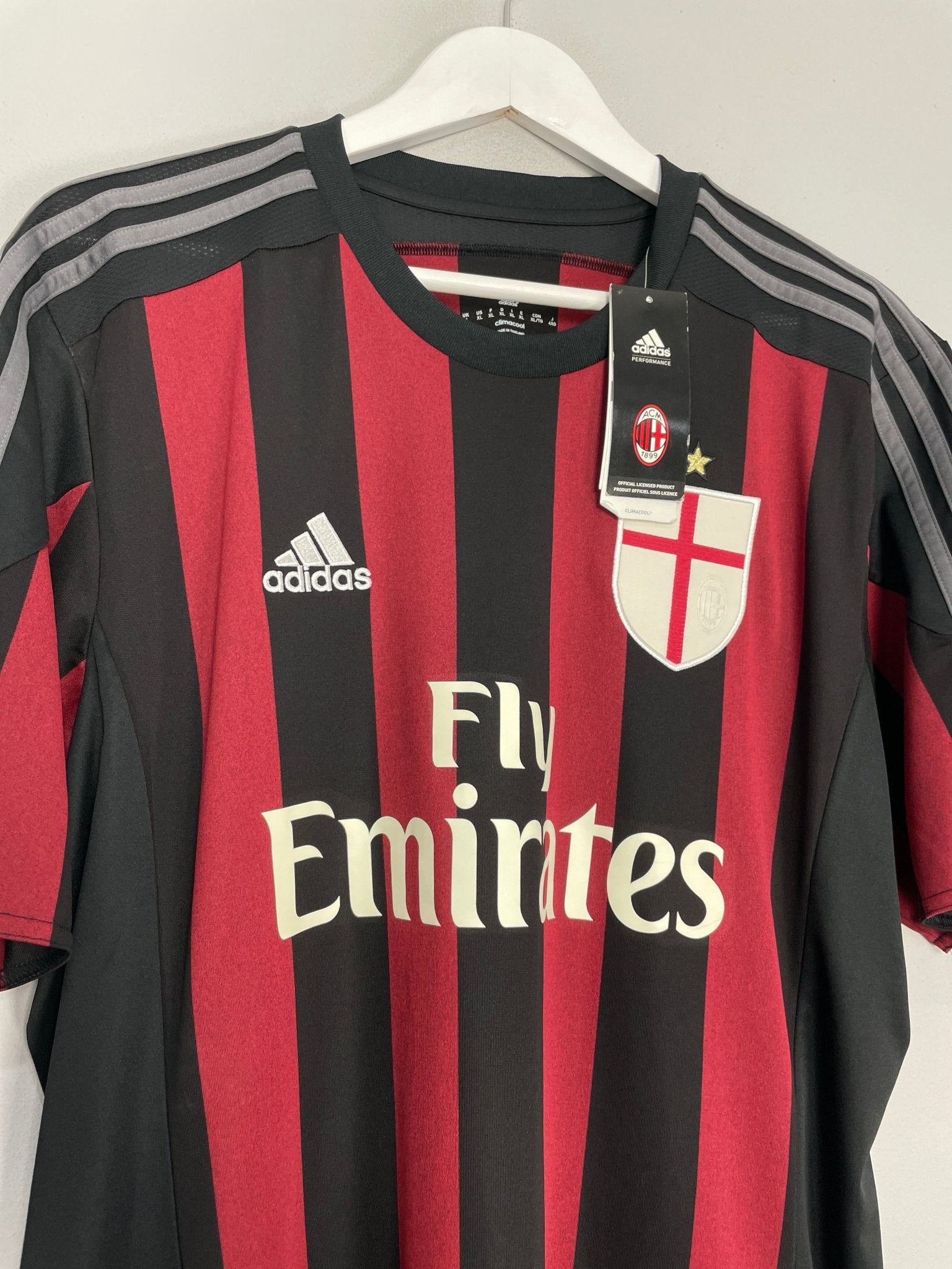 Shop 2015/16 AC MILAN BALOTELLI #45 *BNWT* HOME SHIRT (XL) ADIDAS, classic football shirts, vintage football shirts & retro soccer jerseys at Cult Kits
