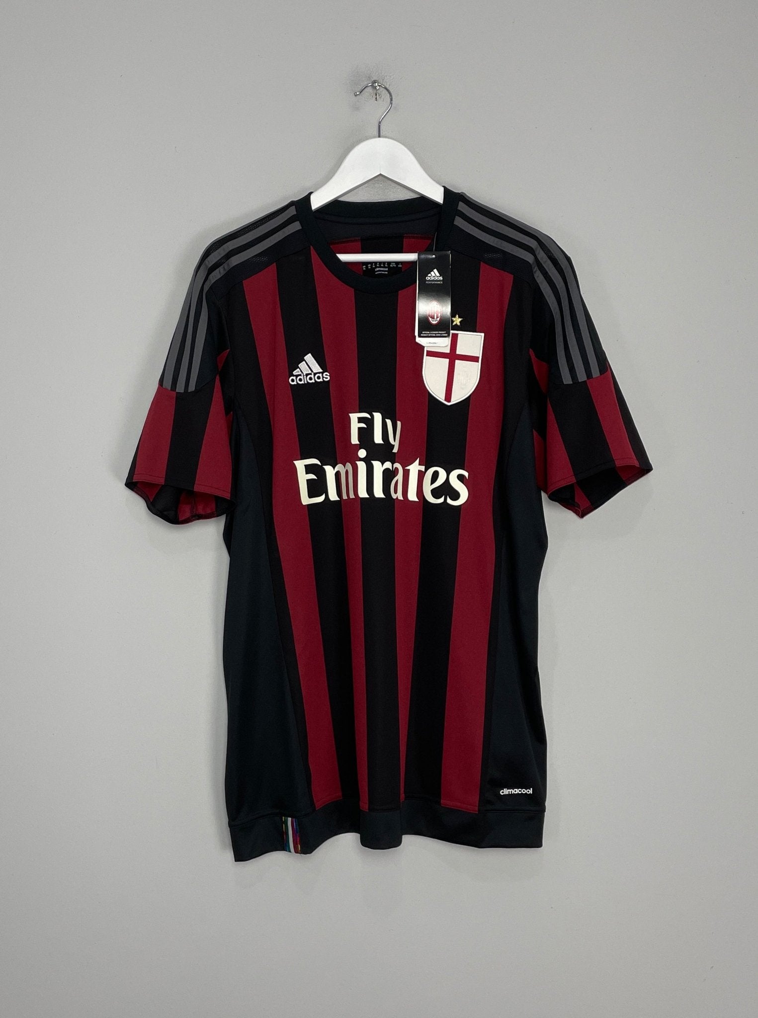 Shop 2015/16 AC MILAN BALOTELLI #45 *BNWT* HOME SHIRT (XL) ADIDAS, classic football shirts, vintage football shirts & retro soccer jerseys at Cult Kits