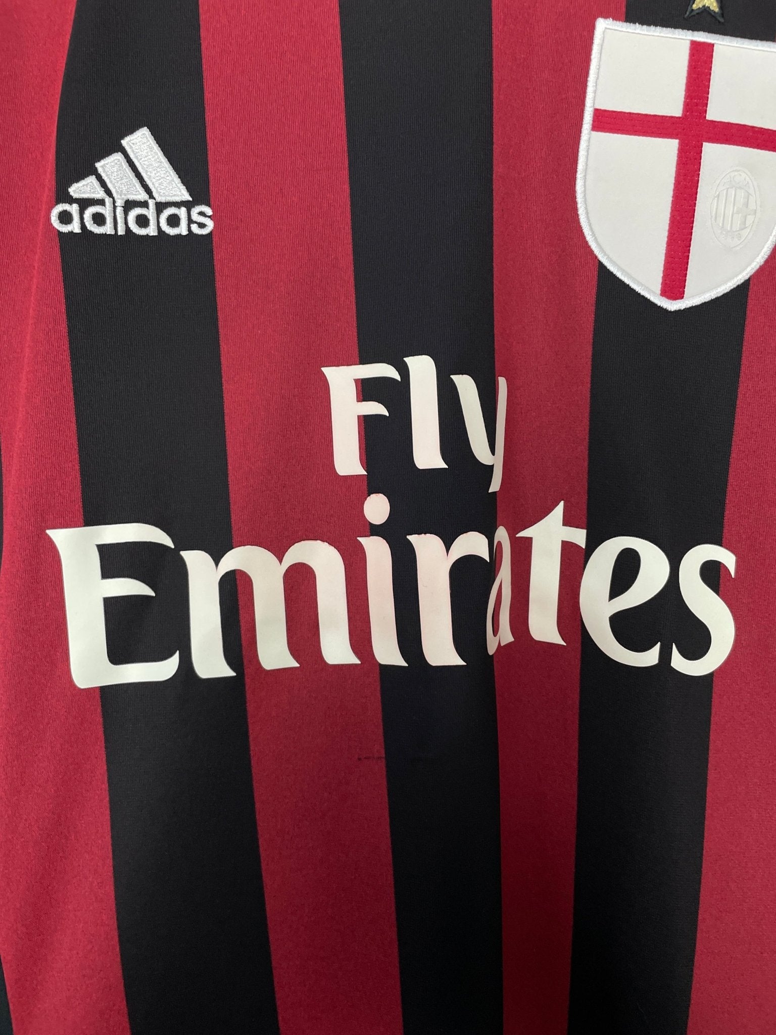 Shop 2015/16 AC MILAN BALOTELLI #45 HOME SHIRT (M) ADIDAS, classic football shirts, vintage football shirts & retro soccer jerseys at Cult Kits
