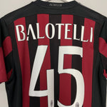 Shop 2015/16 AC MILAN BALOTELLI #45 HOME SHIRT (M) ADIDAS, classic football shirts, vintage football shirts & retro soccer jerseys at Cult Kits