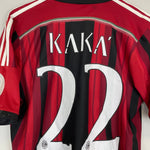 Shop 2015/16 AC MILAN KAKA #22 HOME SHIRT (M) ADIDAS, classic football shirts, vintage football shirts & retro soccer jerseys at Cult Kits