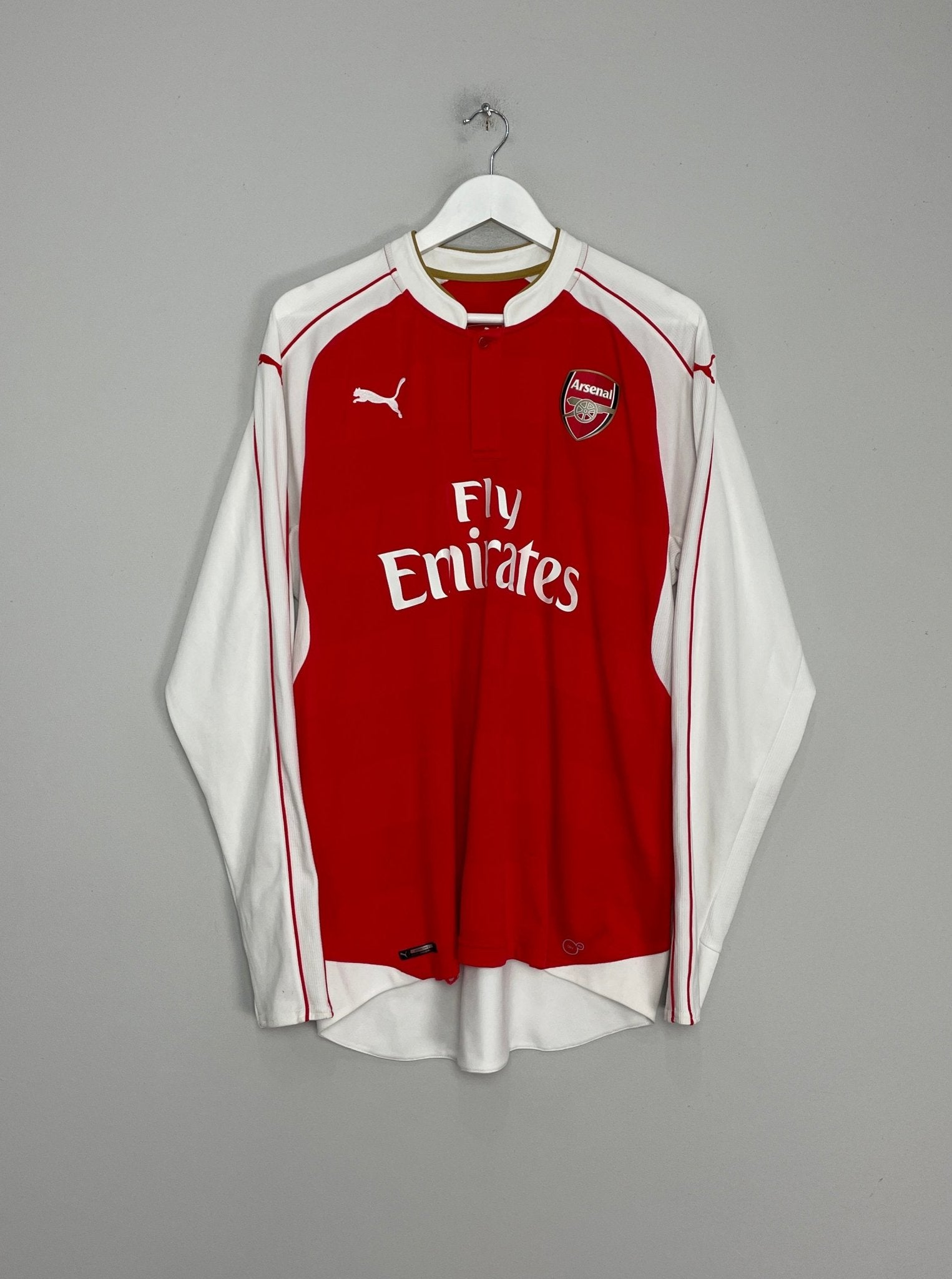 Shop 2015/16 ARSENAL CAZORLA #19 L/S HOME SHIRT (XL) PUMA, classic football shirts, vintage football shirts & retro soccer jerseys at Cult Kits