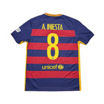 Buy 2015/16 Barcelona A.Iniesta 6 Home Shirt (M) Nike ~ Free worldwide shipping available ~ Authentic Vintage Football Shirts from Cult Kits