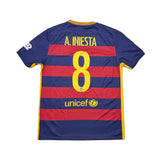 Buy 2015/16 Barcelona A.Iniesta 6 Home Shirt (M) Nike ~ Free worldwide shipping available ~ Authentic Vintage Football Shirts from Cult Kits