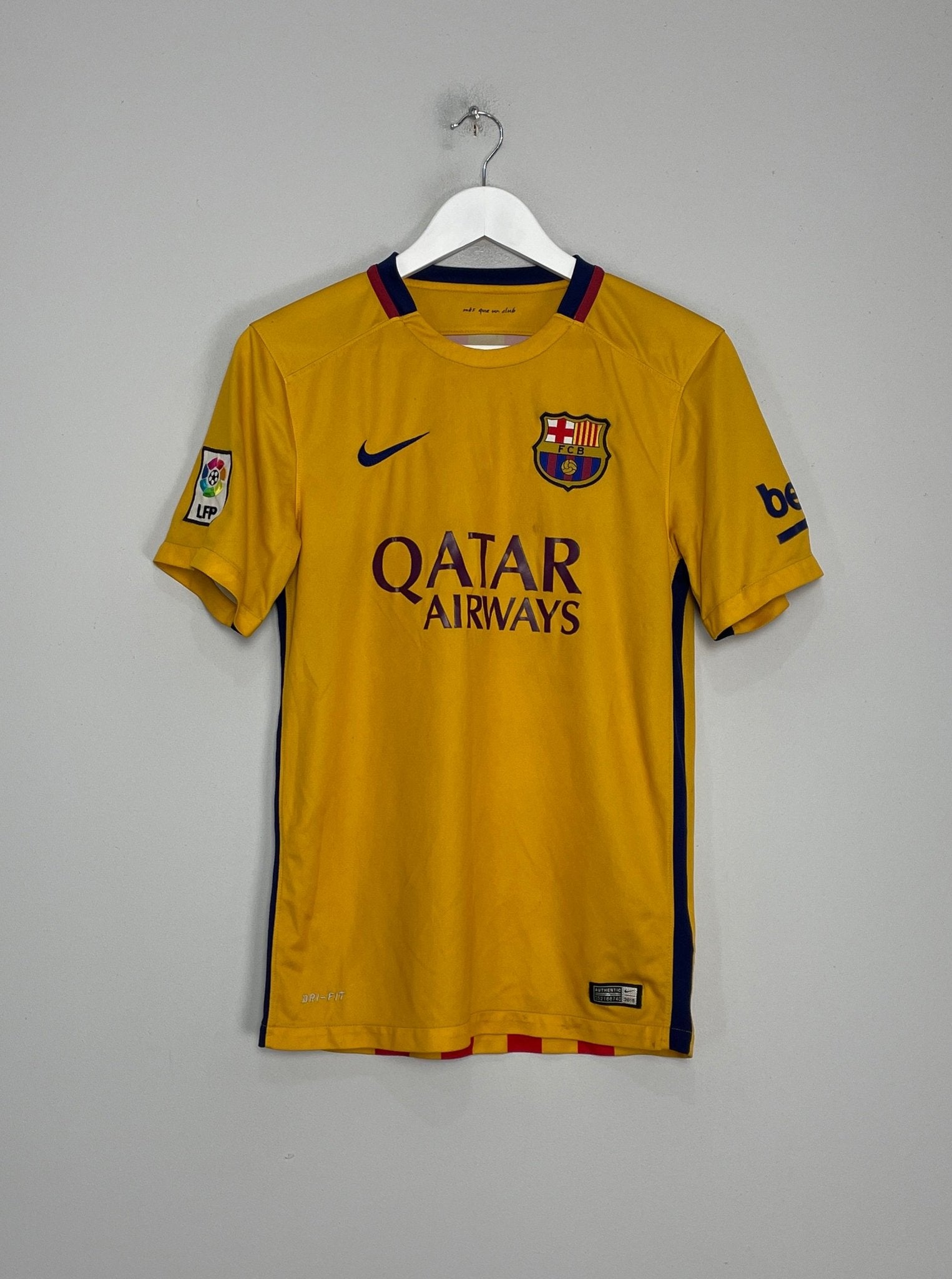 Shop 2015/16 BARCELONA AWAY SHIRT (S) NIKE, classic football shirts, vintage football shirts & retro soccer jerseys at Cult Kits