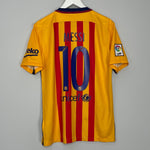 Shop 2015/16 BARCELONA MESSI #10 AWAY SHIRT (M) NIKE, classic football shirts, vintage football shirts & retro soccer jerseys at Cult Kits