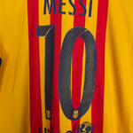 Shop 2015/16 BARCELONA MESSI #10 AWAY SHIRT (M) NIKE, classic football shirts, vintage football shirts & retro soccer jerseys at Cult Kits