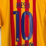 Shop 2015/16 BARCELONA MESSI #10 AWAY SHIRT (M) NIKE, classic football shirts, vintage football shirts & retro soccer jerseys at Cult Kits