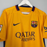 Shop 2015/16 BARCELONA MESSI #10 AWAY SHIRT (M) NIKE, classic football shirts, vintage football shirts & retro soccer jerseys at Cult Kits