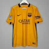 Shop 2015/16 BARCELONA MESSI #10 AWAY SHIRT (M) NIKE, classic football shirts, vintage football shirts & retro soccer jerseys at Cult Kits