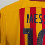 Shop 2015/16 BARCELONA MESSI #10 AWAY SHIRT (M) NIKE, classic football shirts, vintage football shirts & retro soccer jerseys at Cult Kits