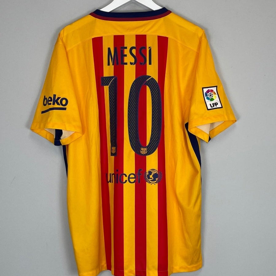 2015/16 BARCELONA MESSI 10 AWAY SHIRT (XL) NIKE - Cult Kits - XL - Buy Vintage Football Shirts, Authentic Retro Football Shirts For Sale, Classic Football Shirts & Soccer Jersey