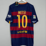Shop 2015/16 BARCELONA MESSI #10 *BNWT* HOME SHIRT (XL) NIKE, classic football shirts, vintage football shirts & retro soccer jerseys at Cult Kits