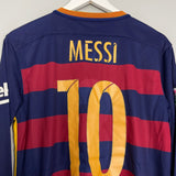 Shop 2015/16 BARCELONA MESSI #10 L/S HOME SHIRT (M) NIKE, classic football shirts, vintage football shirts & retro soccer jerseys at Cult Kits
