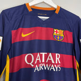 Shop 2015/16 BARCELONA MESSI #10 L/S HOME SHIRT (S) NIKE, classic football shirts, vintage football shirts & retro soccer jerseys at Cult Kits