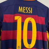 Shop 2015/16 BARCELONA MESSI #10 L/S HOME SHIRT (S) NIKE, classic football shirts, vintage football shirts & retro soccer jerseys at Cult Kits