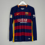 Shop 2015/16 BARCELONA MESSI #10 L/S HOME SHIRT (S) NIKE, classic football shirts, vintage football shirts & retro soccer jerseys at Cult Kits