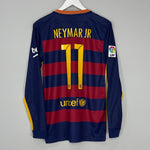 Shop 2015/16 BARCELONA NEYMAR JR #11 L/S HOME SHIRT (S) NIKE, classic football shirts, vintage football shirts & retro soccer jerseys at Cult Kits