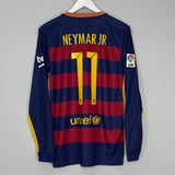 Shop 2015/16 BARCELONA NEYMAR JR #11 L/S HOME SHIRT (S) NIKE, classic football shirts, vintage football shirts & retro soccer jerseys at Cult Kits