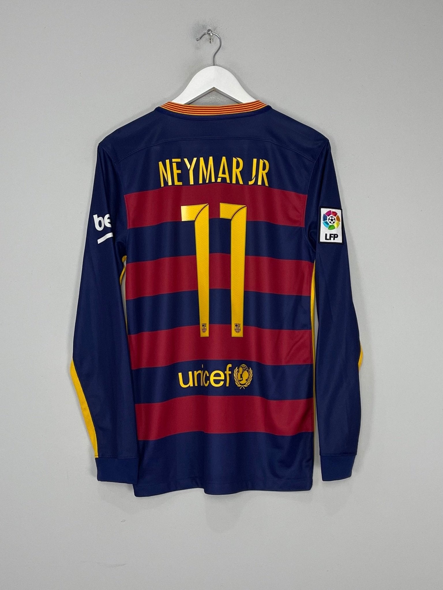 Shop 2015/16 BARCELONA NEYMAR JR #11 L/S HOME SHIRT (S) NIKE, classic football shirts, vintage football shirts & retro soccer jerseys at Cult Kits