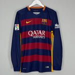 Shop 2015/16 BARCELONA NEYMAR JR #11 L/S HOME SHIRT (S) NIKE, classic football shirts, vintage football shirts & retro soccer jerseys at Cult Kits