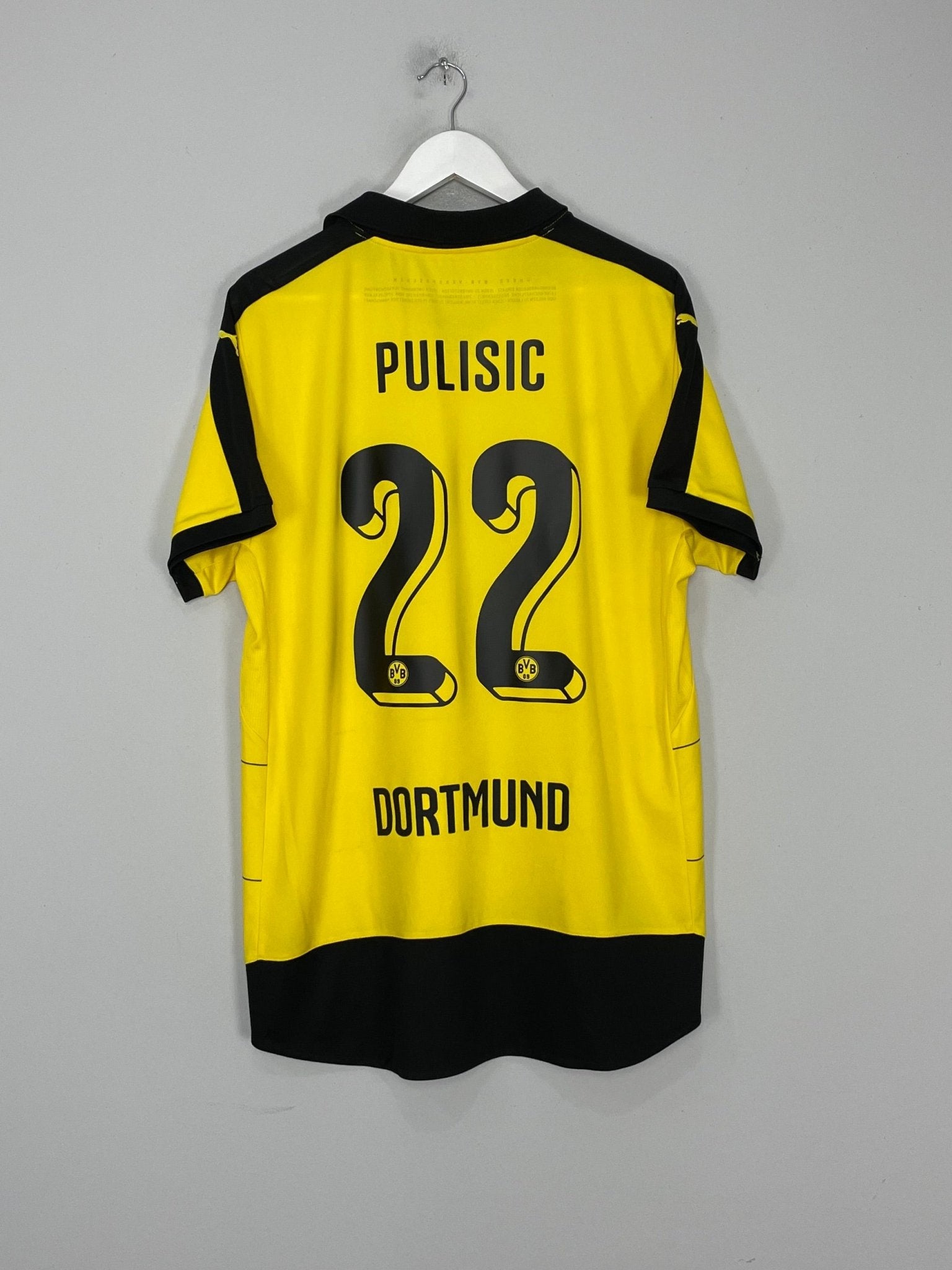 Shop 2015/16 DORTMUND PULISIC #22 HOME SHIRT (XL) PUMA, classic football shirts, vintage football shirts & retro soccer jerseys at Cult Kits
