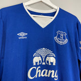 Shop 2015/16 EVERTON LUKAKU #10 L/S HOME SHIRT (XL) UMBRO, classic football shirts, vintage football shirts & retro soccer jerseys at Cult Kits