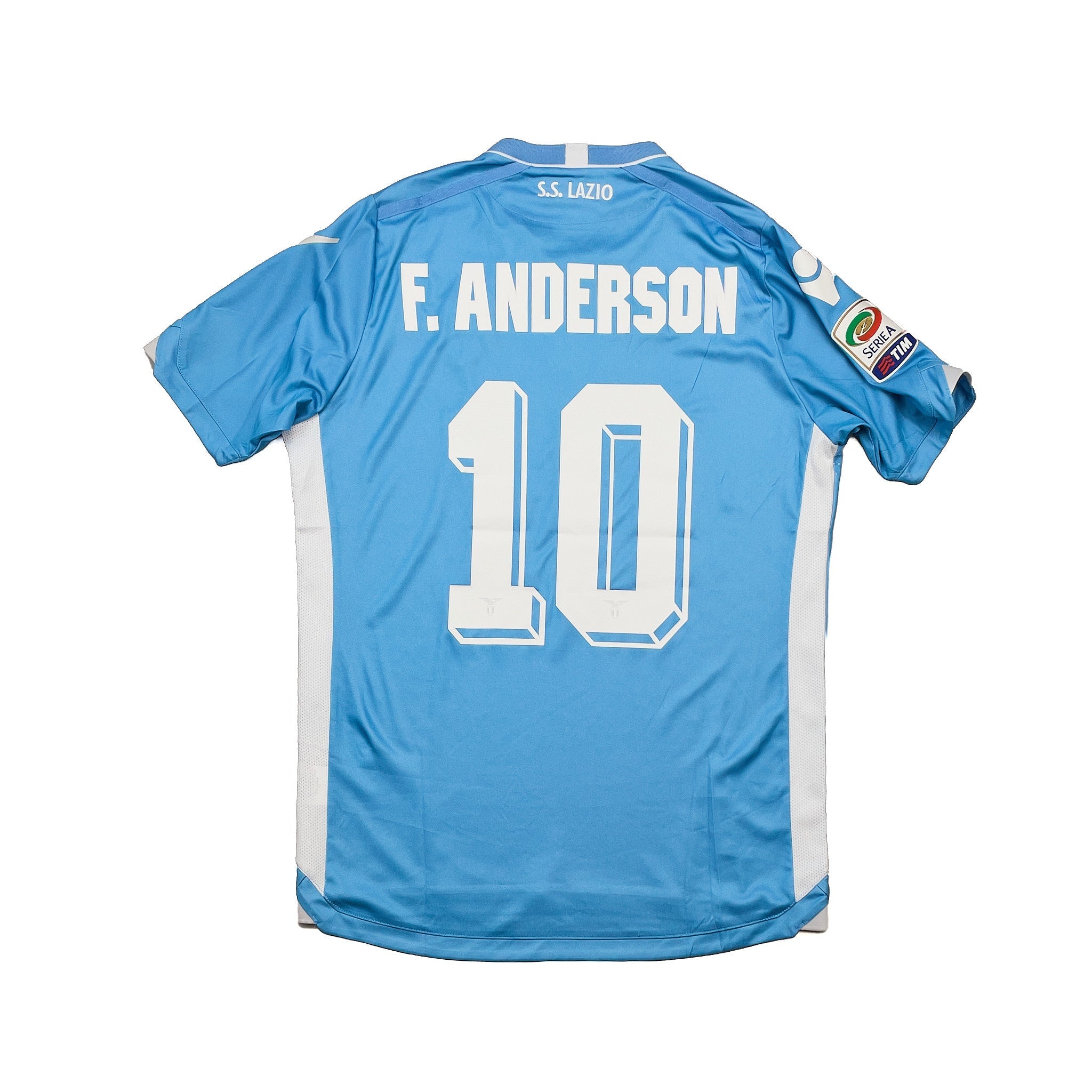 Buy 2015/16 Lazio F.Anderson 10 *Match Issue* Home Shirt (M) Macron ~ Free worldwide shipping ~ Authentic Vintage Football Shirts from Cult Kits