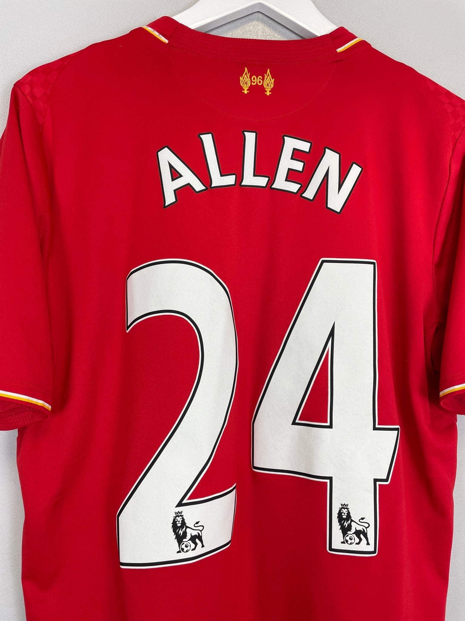 Shop 2015/16 LIVERPOOL ALLEN #24 HOME SHIRT (M) NEW BALANCE, classic football shirts, vintage football shirts & retro soccer jerseys at Cult Kits