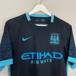Shop 2015/16 MANCHESTER CITY AWAY SHIRT (M) NIKE, classic football shirts, vintage football shirts & retro soccer jerseys at Cult Kits