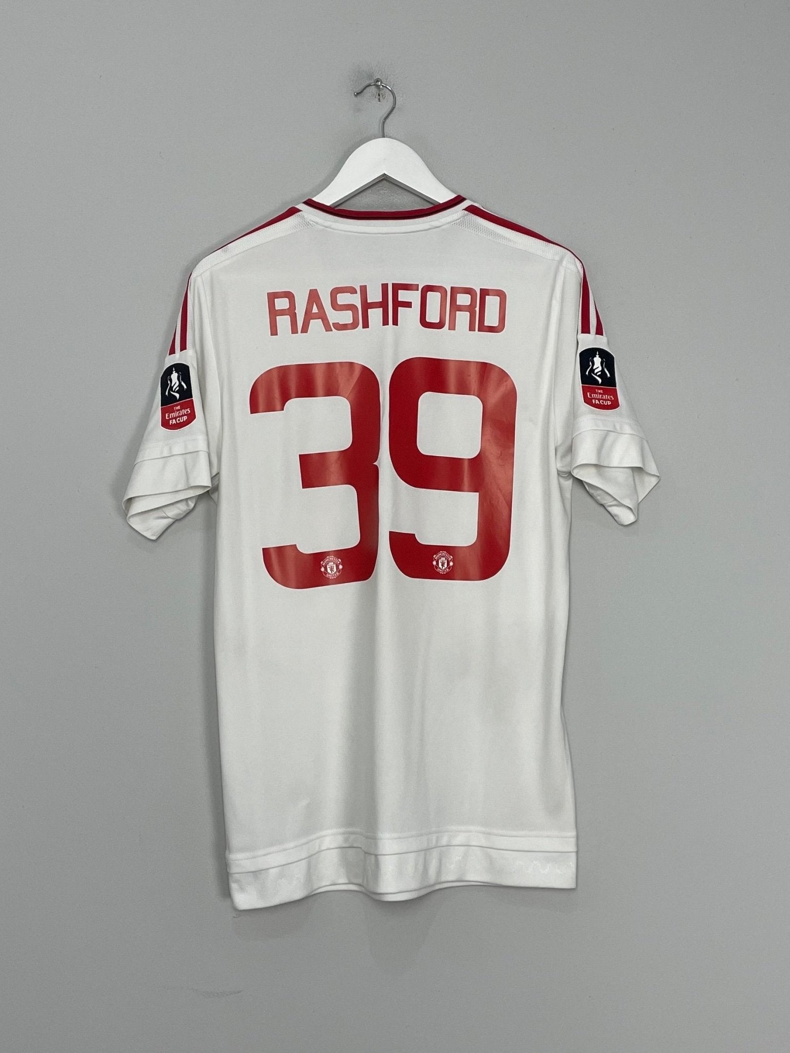 Shop 2015/16 MANCHESTER UNITED RASHFORD #39 FA CUP AWAY SHIRT (M) ADIDAS, classic football shirts, vintage football shirts & retro soccer jerseys at Cult Kits