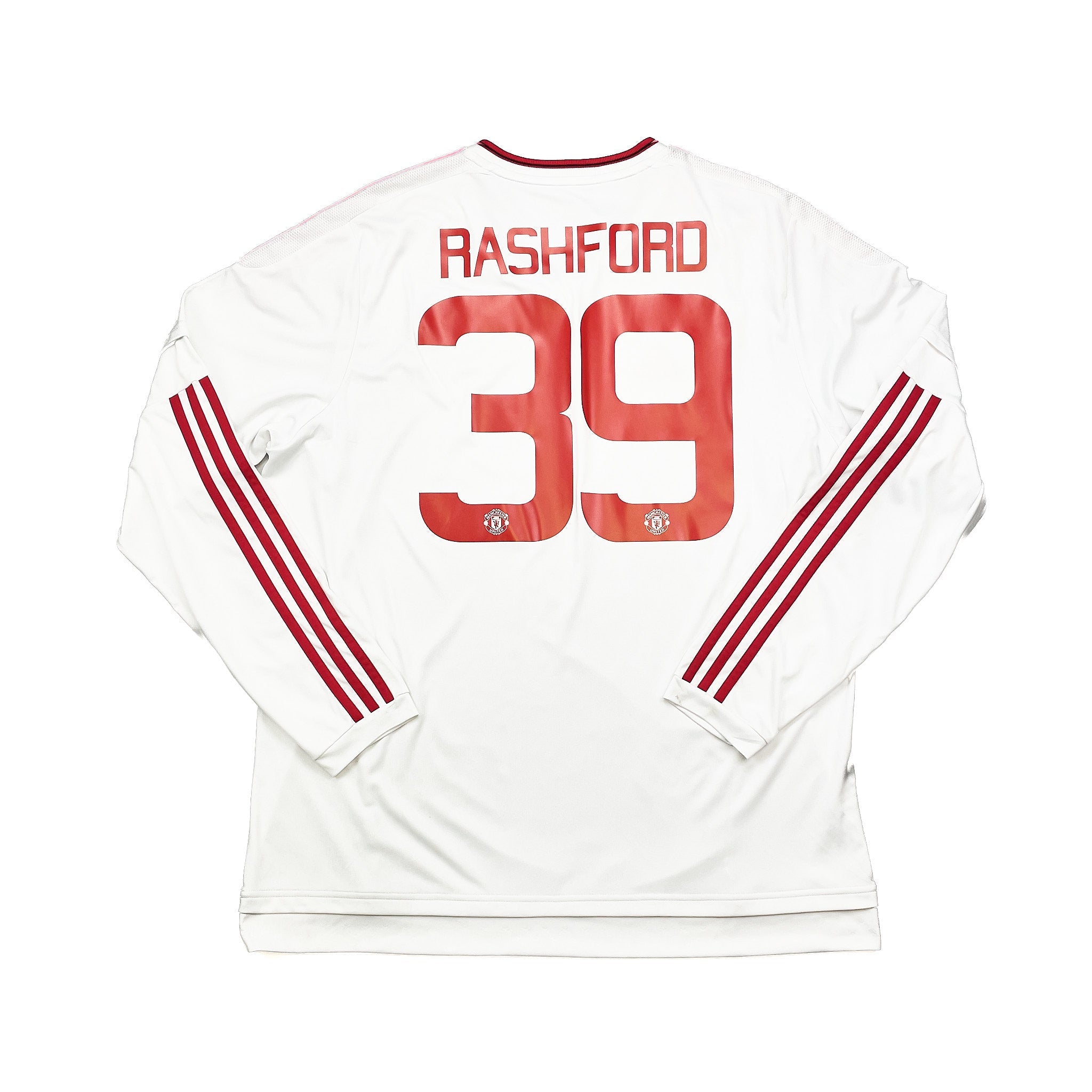 Buy 2015/16 Manchester United Rashford 39 L/S Away Shirt (XL) Adidas ~ Free worldwide shipping available ~ Authentic Vintage Football Shirts from Cult Kits