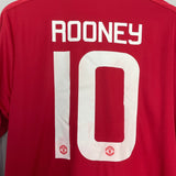 Shop 2015/16 MANCHESTER UNITED ROONEY #10 L/S HOME SHIRT (L) ADIDAS, classic football shirts, vintage football shirts & retro soccer jerseys at Cult Kits