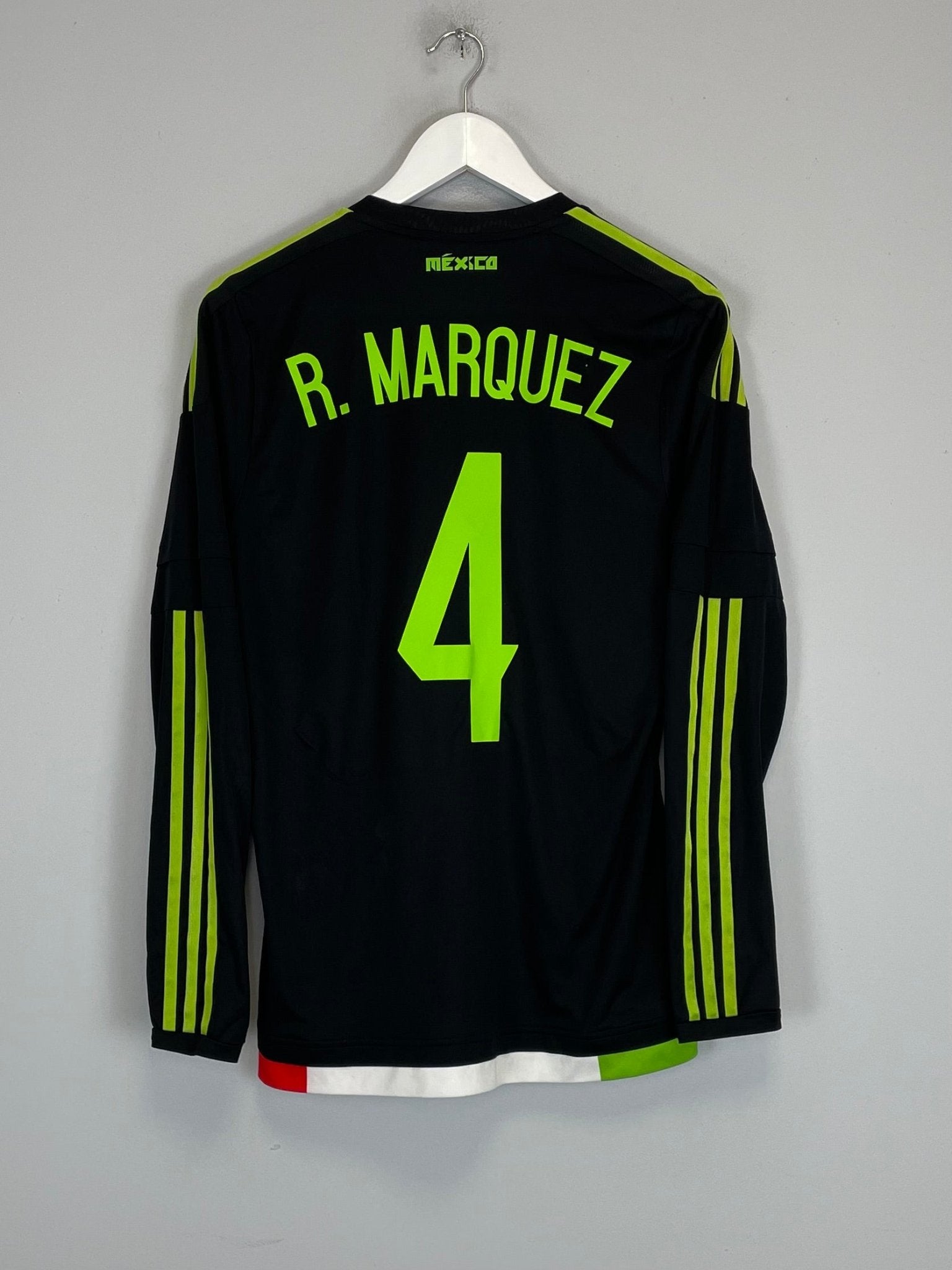 Shop 2015/16 MEXICO MARQUEZ #4 *PLAYER ISSUE* L/S HOME SHIRT (S) ADIDAS, classic football shirts, vintage football shirts & retro soccer jerseys at Cult Kits