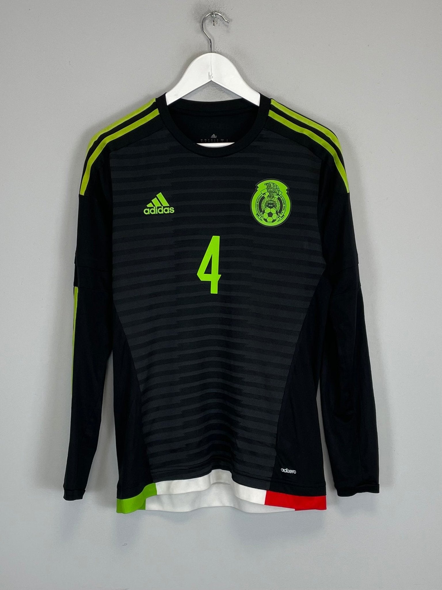 Shop 2015/16 MEXICO MARQUEZ #4 *PLAYER ISSUE* L/S HOME SHIRT (S) ADIDAS, classic football shirts, vintage football shirts & retro soccer jerseys at Cult Kits