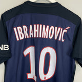 Shop 2015/16 PSG IBRAHIMOVIC #10 HOME SHIRT (L) NIKE, classic football shirts, vintage football shirts & retro soccer jerseys at Cult Kits