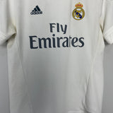 Shop 2015/16 REAL MADRID HOME SHIRT (M) ADIDAS, classic football shirts, vintage football shirts & retro soccer jerseys at Cult Kits